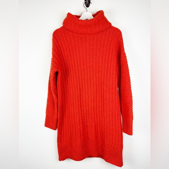 Banana Republic Sweaters - Banana Republic Red Merino Wool-Blend Sweater Dress Size M Turtleneck Teacher